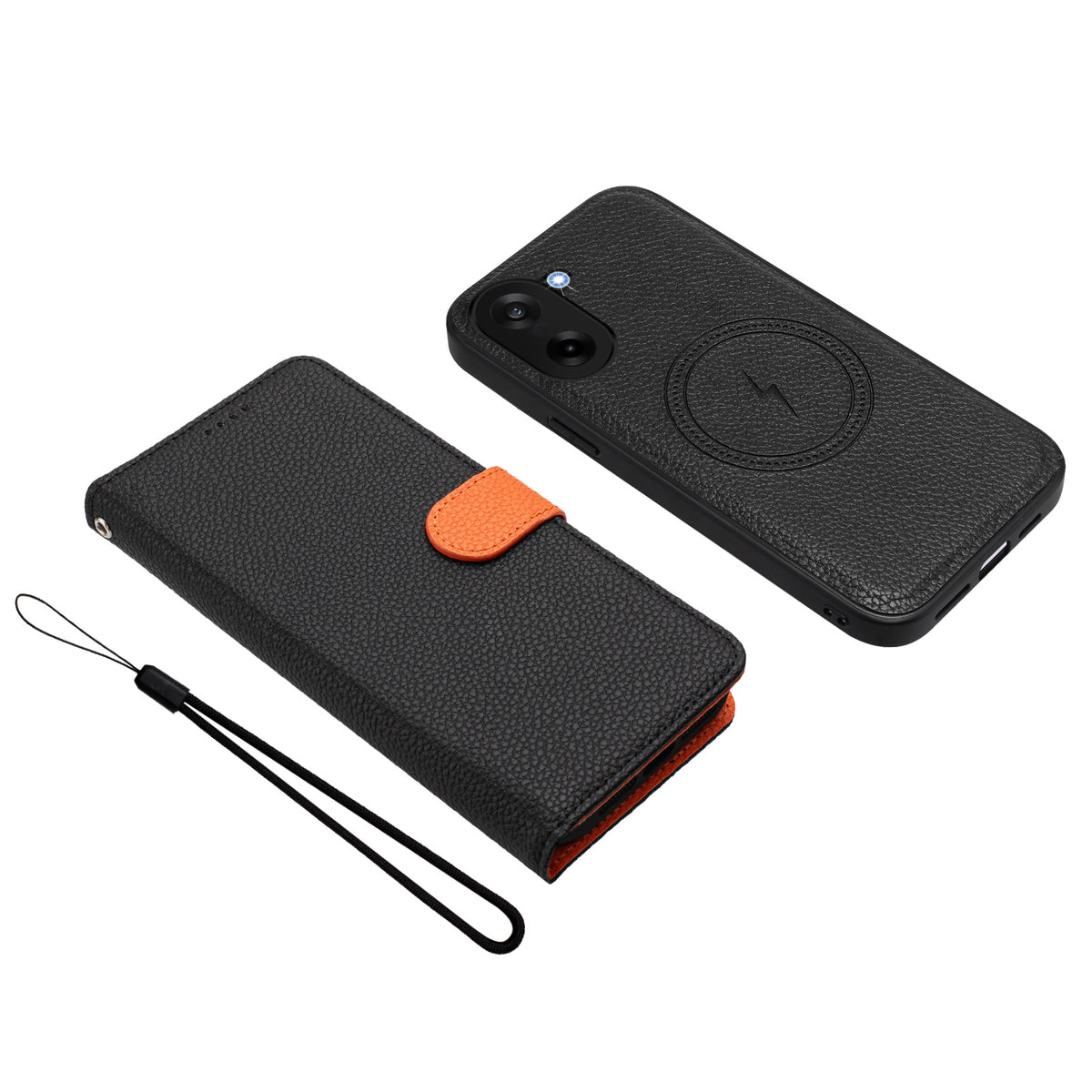OnePlus Ace 5 Racing 5G / OnePlus Nord CE5 5G Läderfodral Avtagbart Plånboksfodral Magnetiskt mobilfodral med Handrem
