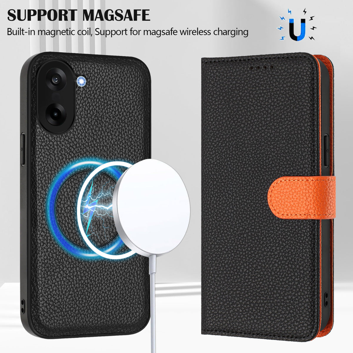OnePlus Ace 5 Racing 5G / OnePlus Nord CE5 5G Läderfodral Avtagbart Plånboksfodral Magnetiskt mobilfodral med Handrem
