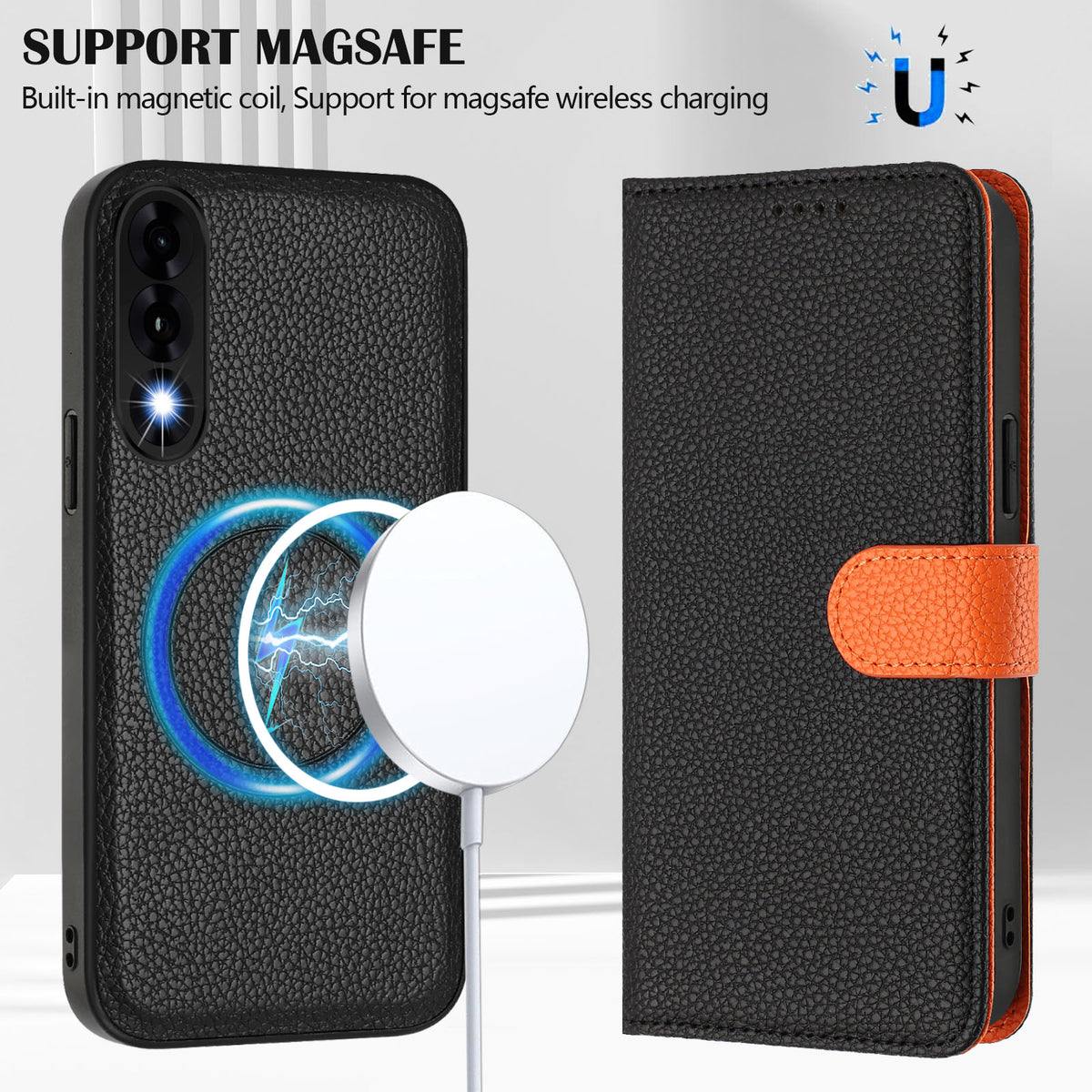 OnePlus Ace 5 Ultra 5G / OnePlus Nord 5 5G Läderfodral Avtagbart Plånboksfodral Magnetiskt mobilfodral med Handrem