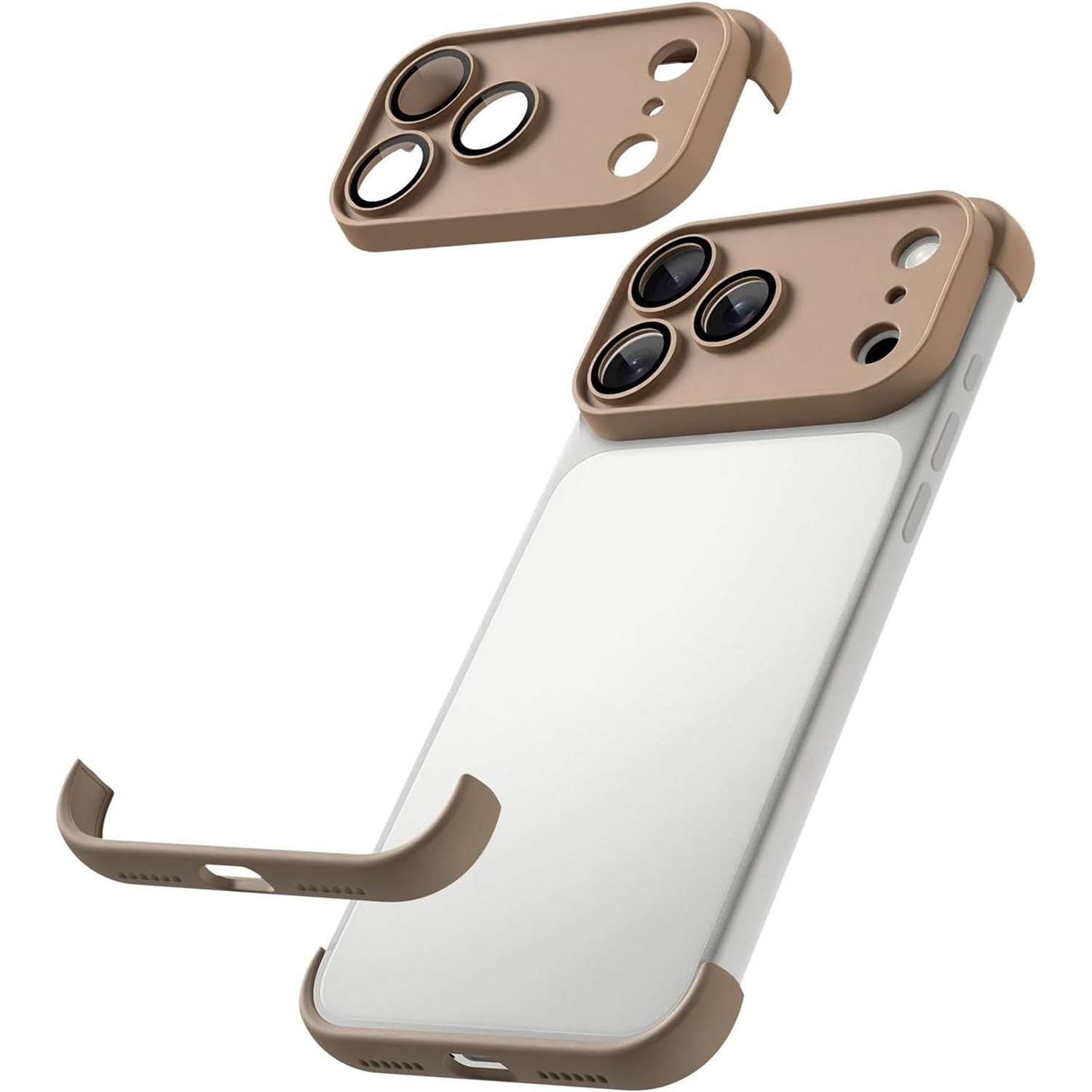 Til iPhone 17 Pro cover, rammeløst telefonhjørnepude TPU-bumpercover med kameralinsebeskytter