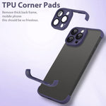 For iPhone 13 Pro Max Case Frameless Phone Corner Pad TPU Bumper Cover with Camera Lens Protector