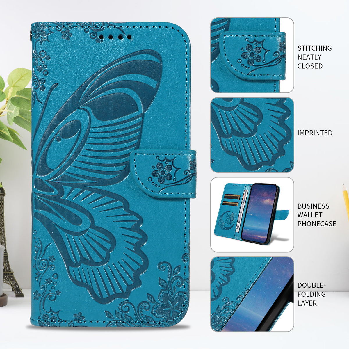 For Oppo A6x 5G / A6x 4G / A6x 5G (India) / A6s 5G / A6 4G / A6 5G (Global) / A6t 4G / A6t 5G / A6t Pro 4G (Global) / A6c 4G Case Butterfly Pattern PU Leather Folio Flip Phone Cover