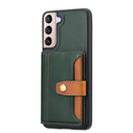 For Samsung Galaxy S23 Protective Phone Case Card Slots Kickstand Design PU Leather Coated TPU Back Cover