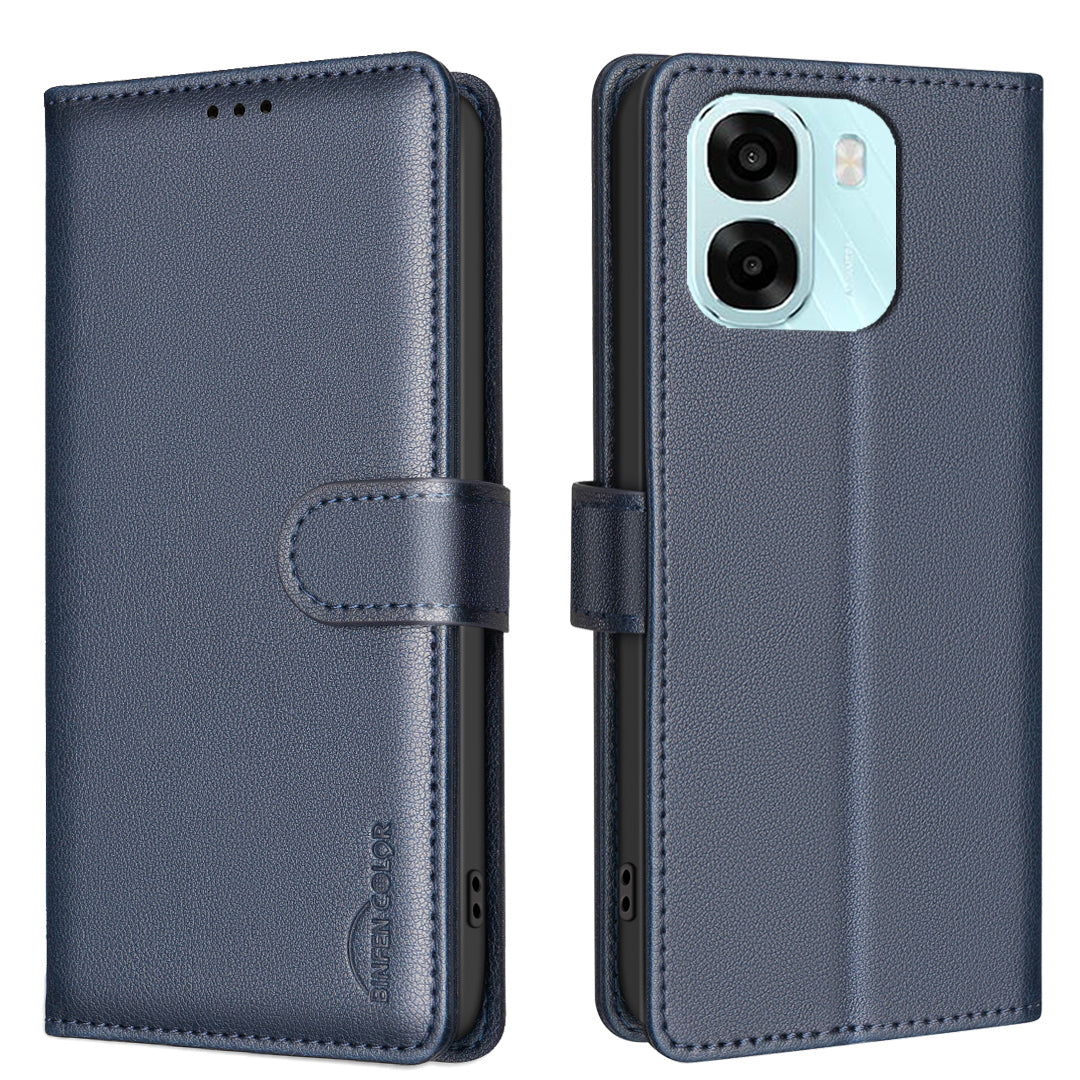 BINFEN COLOR For Oppo A6x 5G / A6x 4G / A6 5G (Global) Leather Case BF32 Wallet RFID Blocking Phone Cover