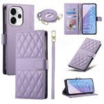 Oppo Reno15 Pro Max 5G (Global) / Reno15 Pro 5G (Kina) Plånboksfodral Rhombus-sömmar Stativ Lädermobilfodral med lång/kort rem