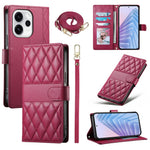 Oppo Reno15 Pro Max 5G (Global) / Reno15 Pro 5G (Kina) Plånboksfodral Rhombus-sömmar Stativ Lädermobilfodral med lång/kort rem