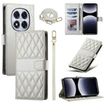 For Xiaomi Redmi Note 15 Pro 4G (Global) Wallet Case Rhombus Stitching Stand Leather Phone Cover with Long / Short Strap
