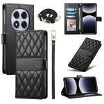 For Xiaomi Redmi Note 15 Pro 4G (Global) Wallet Case Rhombus Stitching Stand Leather Phone Cover with Long / Short Strap