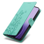 For Samsung Galaxy A37 5G Wallet Case Butterfly Floral Imprint PU Leather Phone Cover with Wrist Strap
