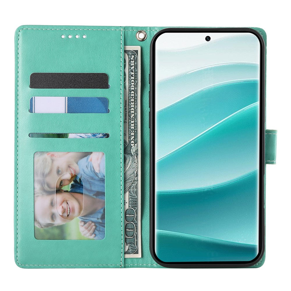 For Xiaomi Redmi Note 15 Pro 4G (Global) Wallet Case Butterfly Floral Imprint PU Leather Phone Cover with Wrist Strap