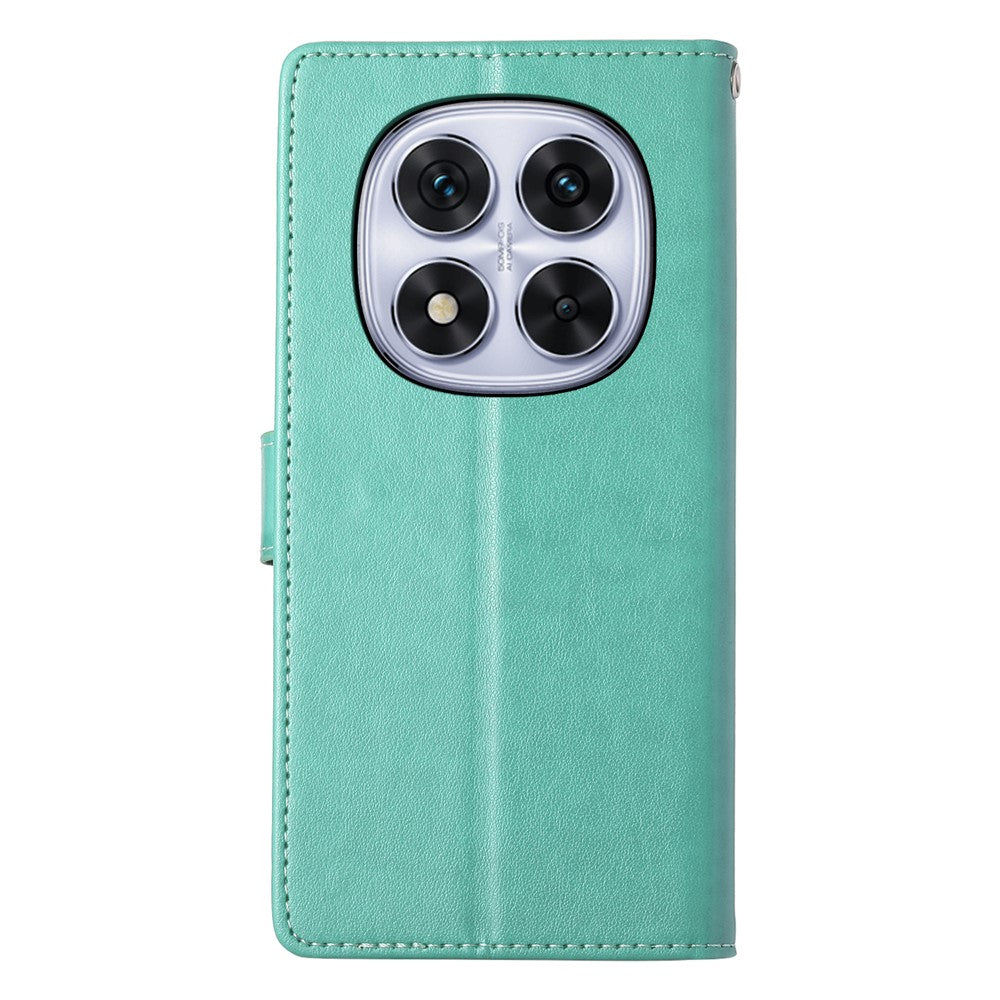 For Xiaomi Redmi Note 15 Pro 4G (Global) Wallet Case Butterfly Floral Imprint PU Leather Phone Cover with Wrist Strap