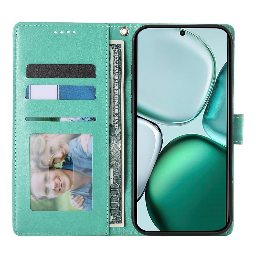 Wallet Case for Honor Magic8 Lite 5G / X70 5G / X9d 5G Butterfly Floral Imprint PU Leather Phone Cover with Wrist Strap