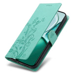 Wallet Case for Honor Magic8 Lite 5G / X70 5G / X9d 5G Butterfly Floral Imprint PU Leather Phone Cover with Wrist Strap