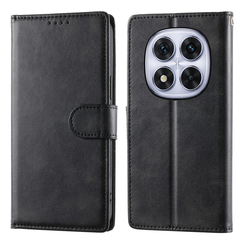 For Xiaomi Redmi Note 15 Pro 4G (Global) Case Stand Wallet Calf Texture PU Leather Flip Phone Cover with Wrist Strap