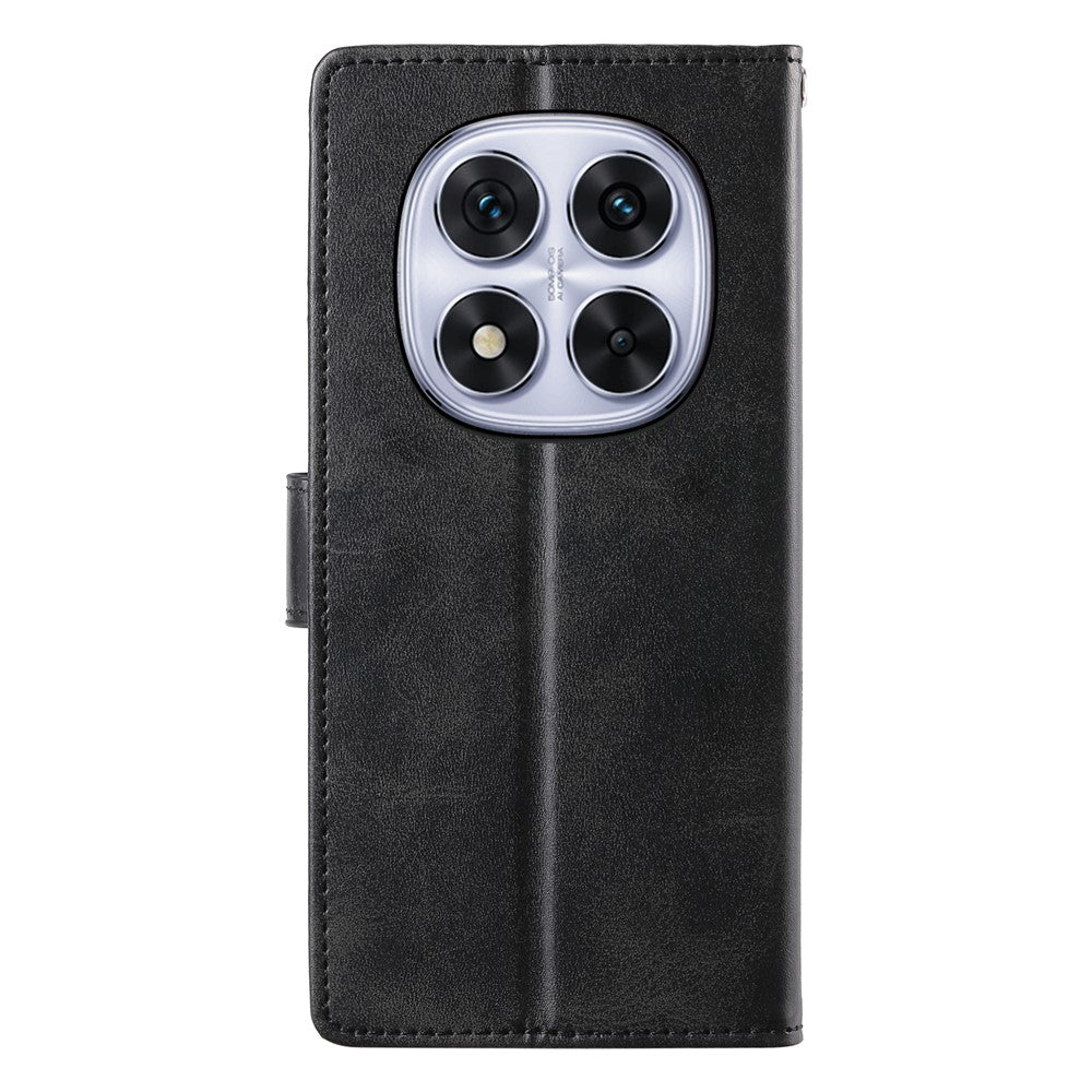 For Xiaomi Redmi Note 15 Pro 4G (Global) Case Stand Wallet Calf Texture PU Leather Flip Phone Cover with Wrist Strap
