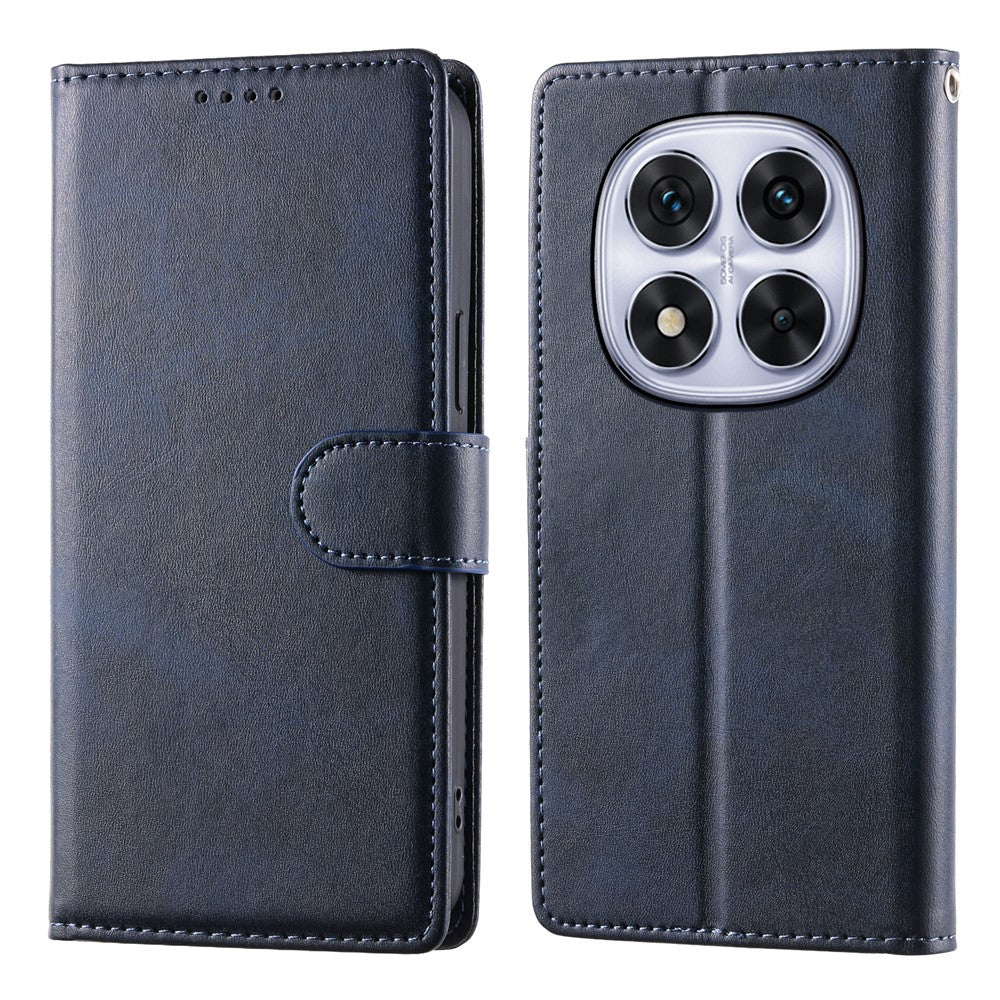 For Xiaomi Redmi Note 15 Pro 4G (Global) Case Stand Wallet Calf Texture PU Leather Flip Phone Cover with Wrist Strap