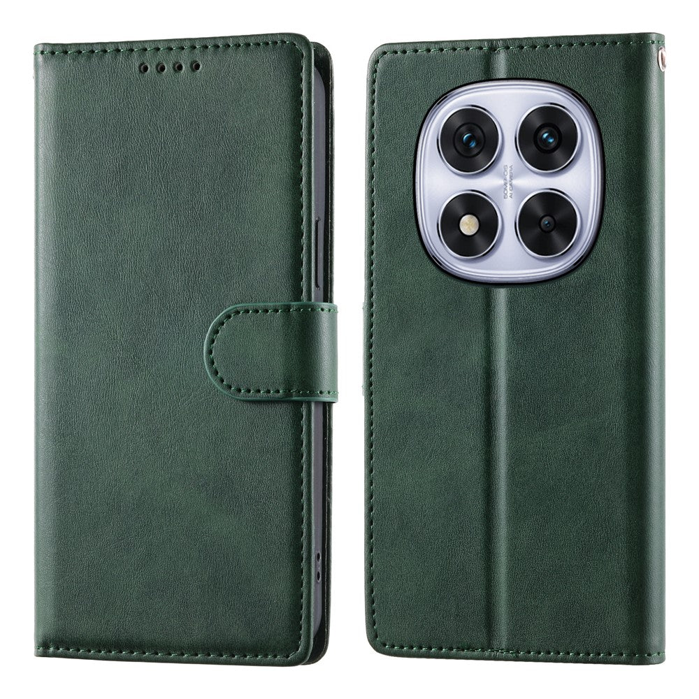 For Xiaomi Redmi Note 15 Pro 4G (Global) Case Stand Wallet Calf Texture PU Leather Flip Phone Cover with Wrist Strap