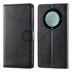Flip Phone Case For Honor Magic8 Lite 5G  /  X70 5G  /  X9d 5G Stand Wallet Calf Texture PU Leather Cover with Wrist Strap