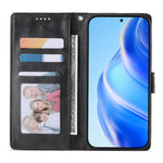 Flip Phone Case For Honor Magic8 Lite 5G  /  X70 5G  /  X9d 5G Stand Wallet Calf Texture PU Leather Cover with Wrist Strap