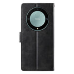 Flip Phone Case For Honor Magic8 Lite 5G  /  X70 5G  /  X9d 5G Stand Wallet Calf Texture PU Leather Cover with Wrist Strap