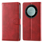 Flip Phone Case For Honor Magic8 Lite 5G  /  X70 5G  /  X9d 5G Stand Wallet Calf Texture PU Leather Cover with Wrist Strap