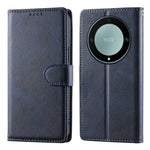 Flip Phone Case For Honor Magic8 Lite 5G  /  X70 5G  /  X9d 5G Stand Wallet Calf Texture PU Leather Cover with Wrist Strap