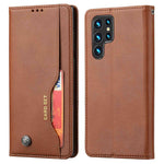 Samsung Galaxy S23 ultramagnetisk selvhæftende mobilcover med front, kortlomme, PU-læder og pungfunktion med støtte