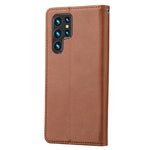 Samsung Galaxy S23 ultramagnetisk selvhæftende mobilcover med front, kortlomme, PU-læder og pungfunktion med støtte