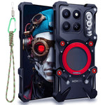 Bumper Case For Honor 400 Smart 5G / 400 Smart 4G / X7d 4G / X7d 5G Kickstand Aluminum Alloy Magnetic Phone Cover with Wrist Strap