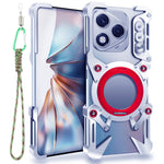 For Honor 400 Lite 5G Bumper Case Kickstand Aluminum Alloy Magnetic Phone Cover with Wrist Strap