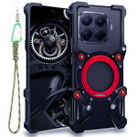 For Xiaomi 15T Pro Bumper Case Kickstand Aluminum Alloy Magnetic Phone Cover with Wrist Strap