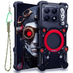 For Xiaomi 15T Bumper Case Kickstand Aluminum Alloy Magnetic Phone Cover with Wrist Strap