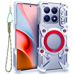 For Xiaomi 15T Bumper Case Kickstand Aluminum Alloy Magnetic Phone Cover with Wrist Strap