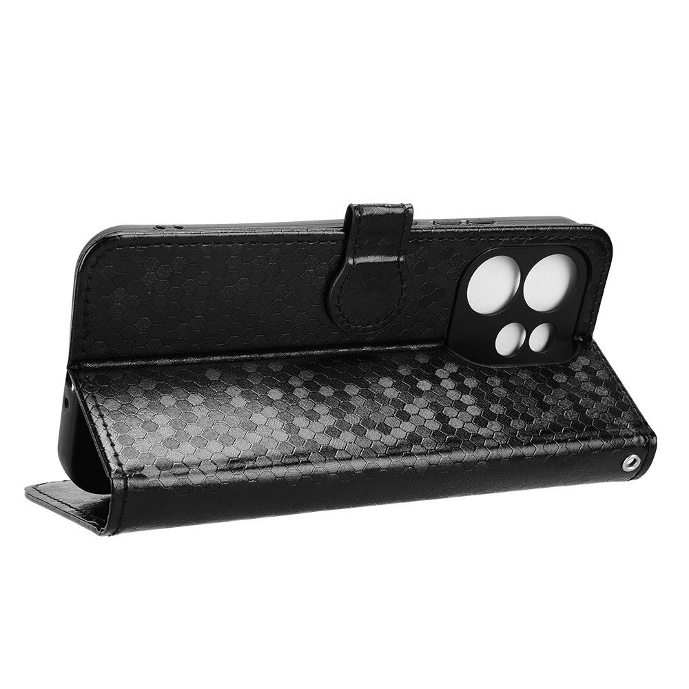 For Oppo Reno15 Pro Max 5G (Global) / Reno15 Pro 5G (China) Wallet Case Dot Pattern Imprint PU Leather Phone Cover with Wrist Strap