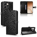 For Oppo Reno15 Pro Max 5G (Global) / Reno15 Pro 5G (China) Wallet Case Dot Pattern Imprint PU Leather Phone Cover with Wrist Strap