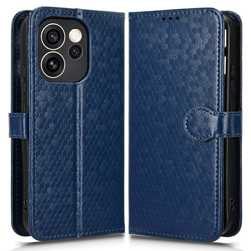 For Oppo Reno15 Pro Max 5G (Global) / Reno15 Pro 5G (China) Wallet Case Dot Pattern Imprint PU Leather Phone Cover with Wrist Strap