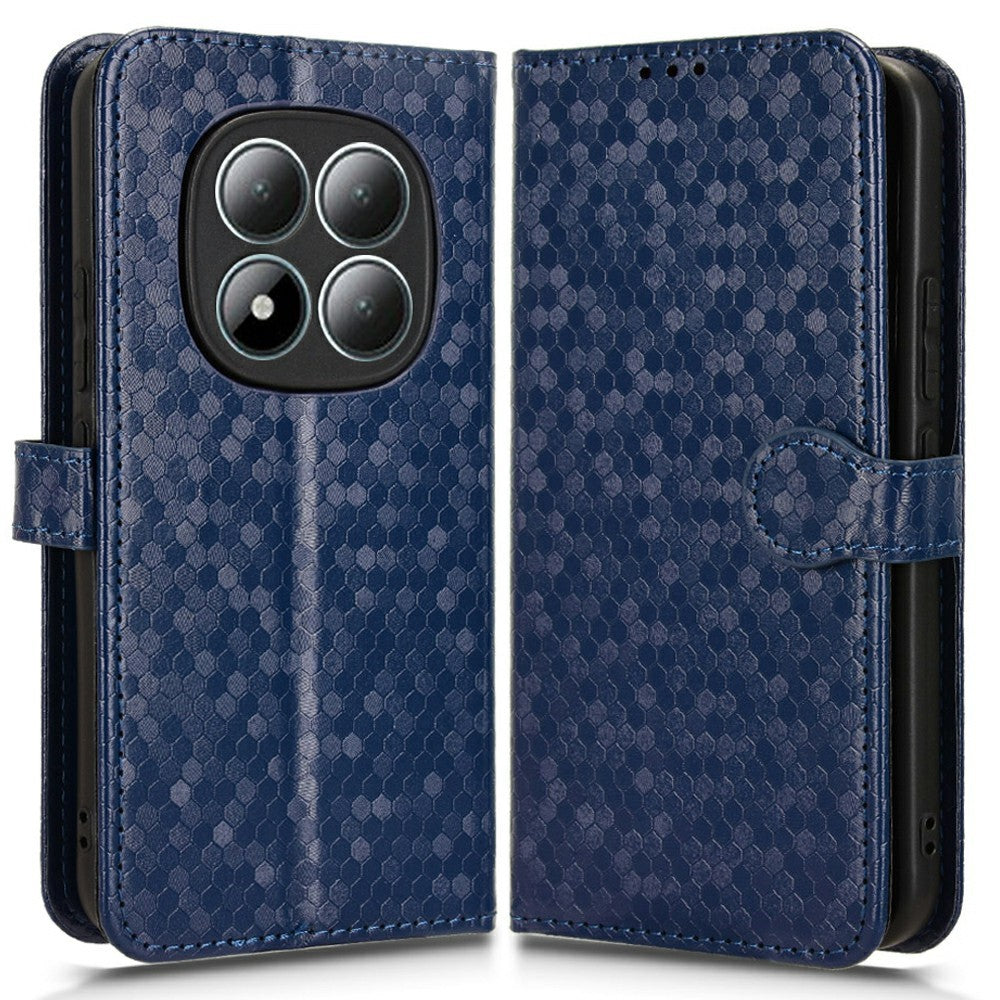 For Xiaomi Redmi Note 15 Pro 4G (Global) Wallet Case Dot Pattern Imprint PU Leather Phone Cover with Wrist Strap
