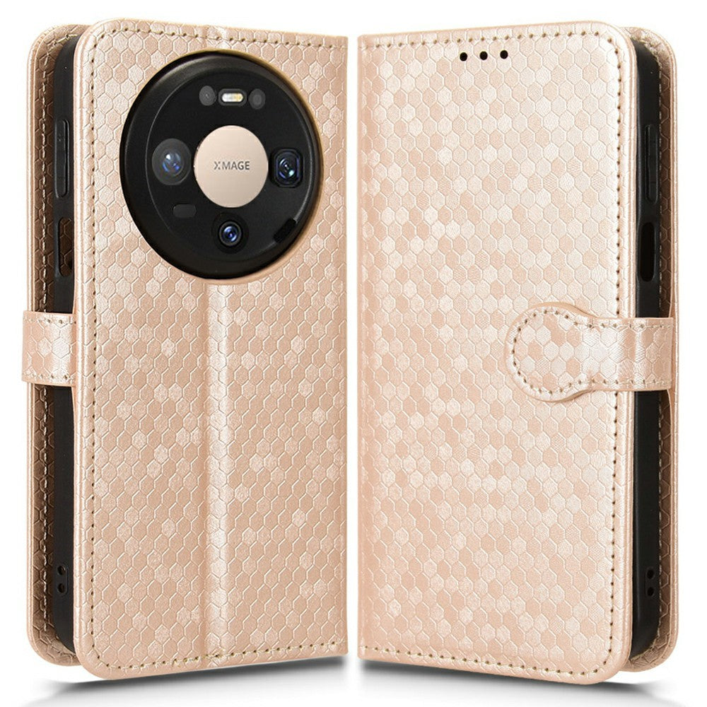 Wallet Case For Huawei Mate 80  /  Mate 80 Pro Dot Pattern Imprint PU Leather Phone Cover with Wrist Strap
