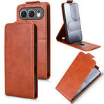 For Honor 500 5G Stand Case Magnetic Clasp Vertical Flip Leather Phone Cover with Card Holder
