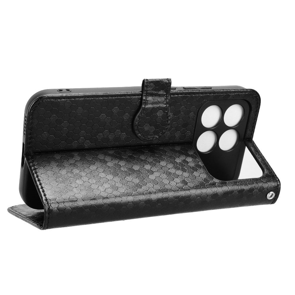 For Xiaomi Redmi K90 5G  /  Poco F8 Pro 5G Wallet Case Dot Pattern Imprint PU Leather Phone Cover with Wrist Strap