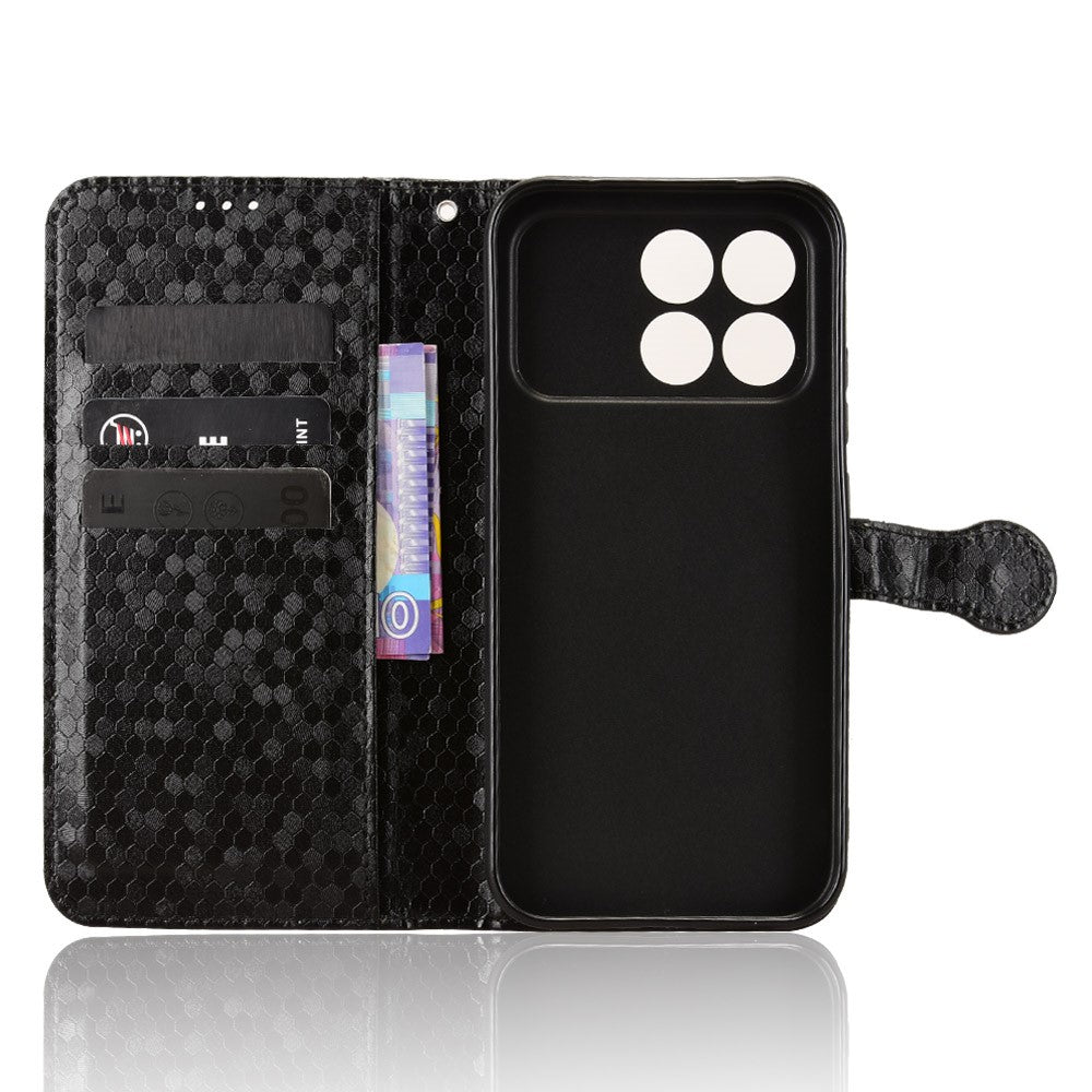 For Xiaomi Redmi K90 5G  /  Poco F8 Pro 5G Wallet Case Dot Pattern Imprint PU Leather Phone Cover with Wrist Strap