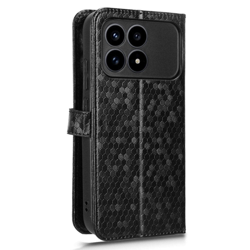 For Xiaomi Redmi K90 5G  /  Poco F8 Pro 5G Wallet Case Dot Pattern Imprint PU Leather Phone Cover with Wrist Strap