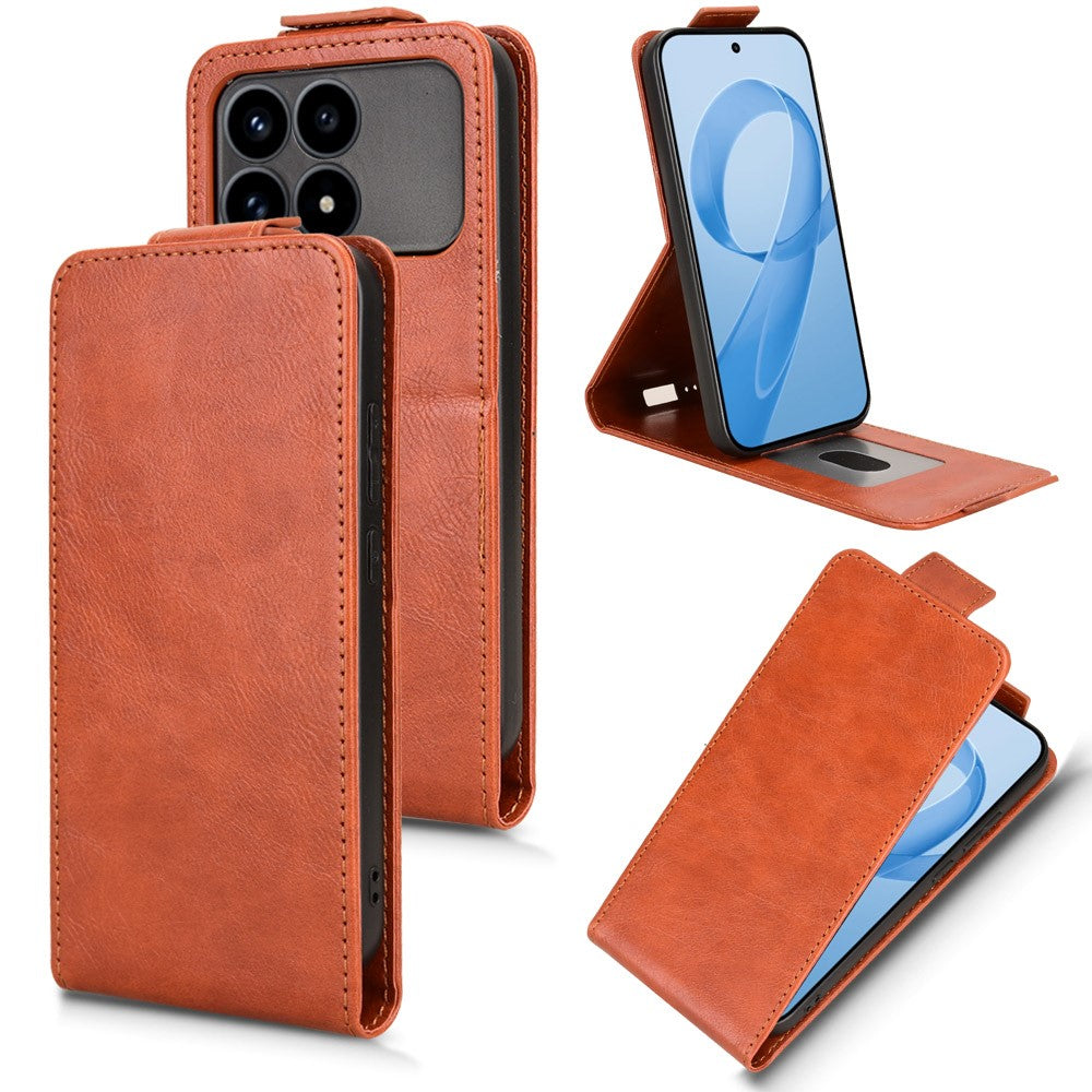 For Xiaomi Poco F8 Pro 5G / Redmi K90 5G Stand Case Magnetic Clasp Vertical Flip Leather Phone Cover with Card Holder