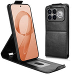Stående fodral till Xiaomi Poco F8 Ultra / Redmi K90 Pro Max 5G med magnetlås, vertikalt vikbart läderfodral för mobil med korthållare