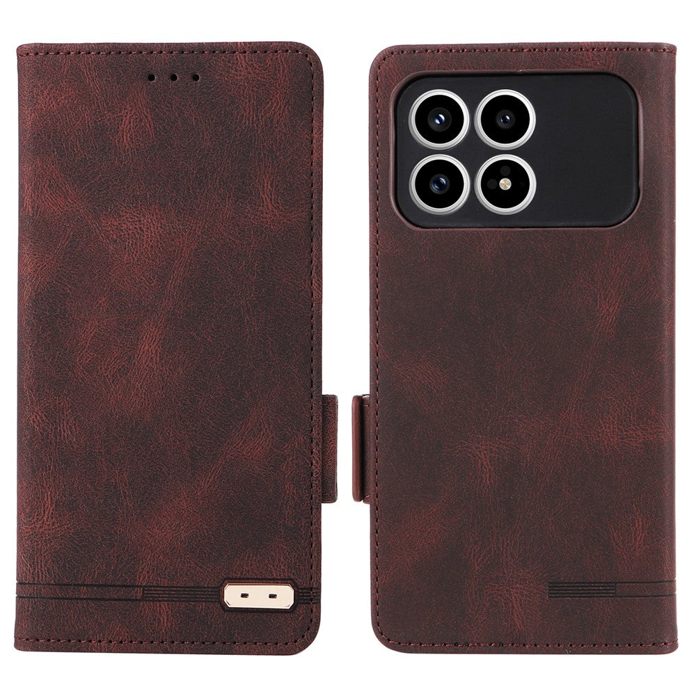 For Xiaomi Redmi K90 5G  /  Poco F8 Pro 5G Case Leather Wallet Flip Phone Cover with Hardware Decor
