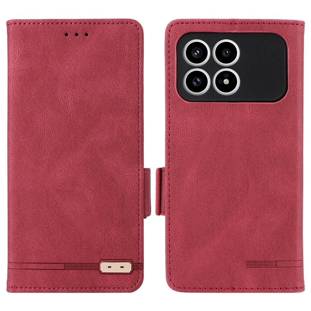 For Xiaomi Redmi K90 5G  /  Poco F8 Pro 5G Case Leather Wallet Flip Phone Cover with Hardware Decor