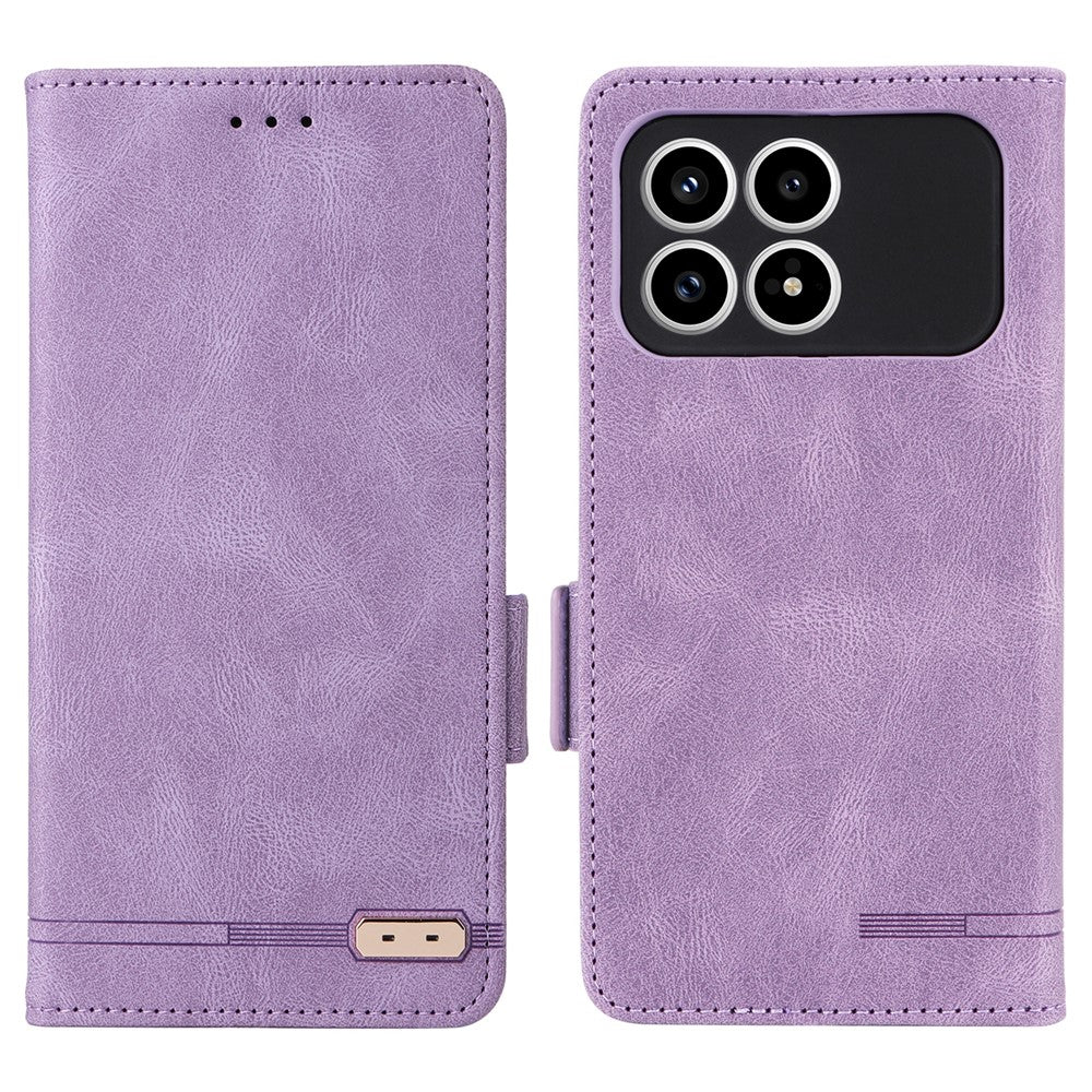 For Xiaomi Redmi K90 5G  /  Poco F8 Pro 5G Case Leather Wallet Flip Phone Cover with Hardware Decor