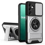 Til Samsung Galaxy A37 5G Magnetisk Etui Ringholder Sammenklappeligt Støtteben TPU PC Telefoncover med Kameraglas Skyder