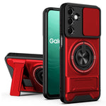 Til Samsung Galaxy A37 5G Magnetisk Etui Ringholder Sammenklappeligt Støtteben TPU PC Telefoncover med Kameraglas Skyder