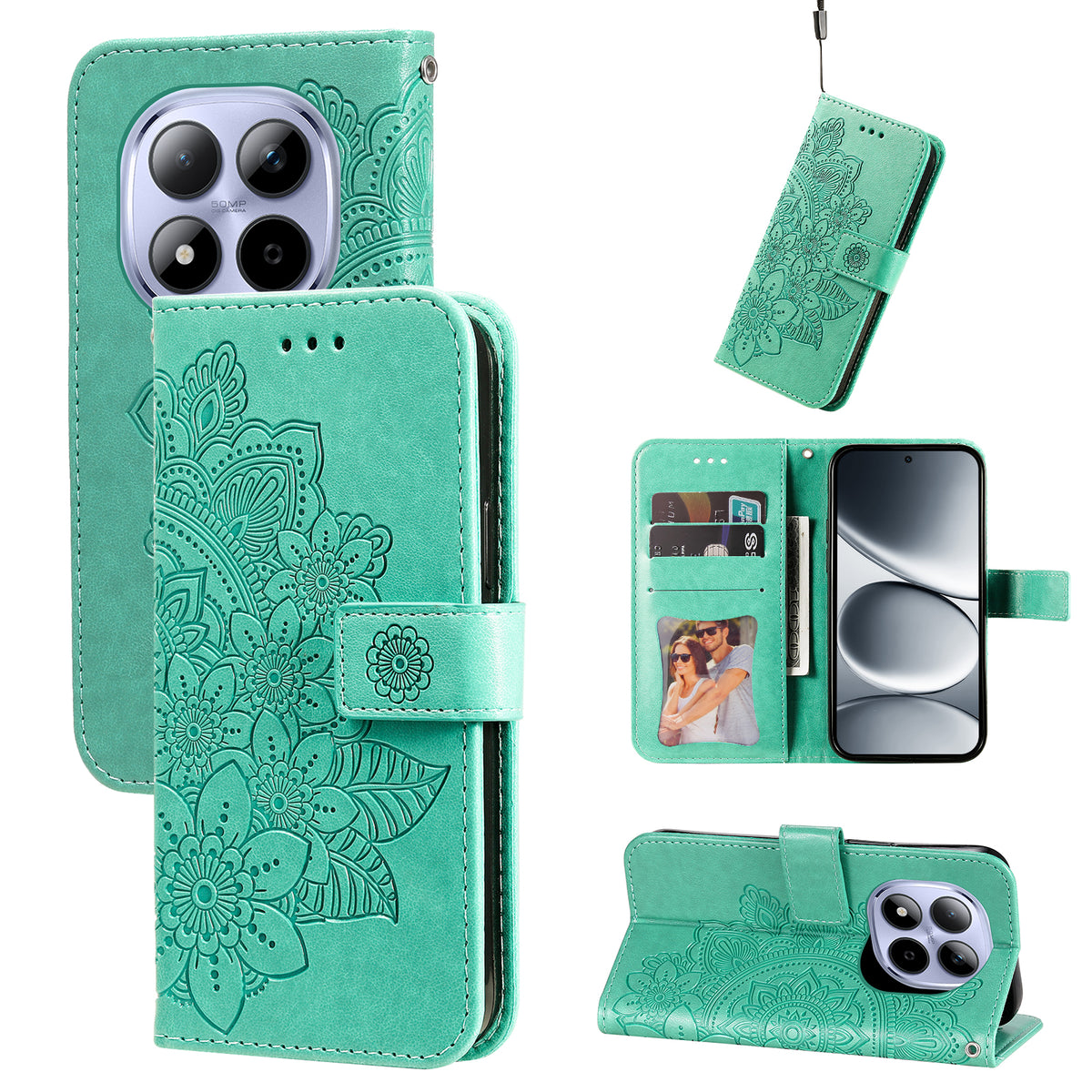 For Xiaomi Redmi Note 15 Pro 4G (Global) Case Floral Pattern PU Leather Wallet Stand Phone Cover